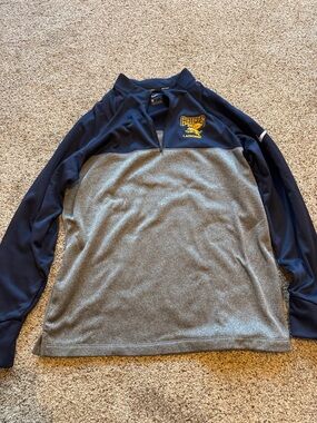 Nike Navy and Yellow Griffes Lacrosse 1/4 Zip Pullover size L